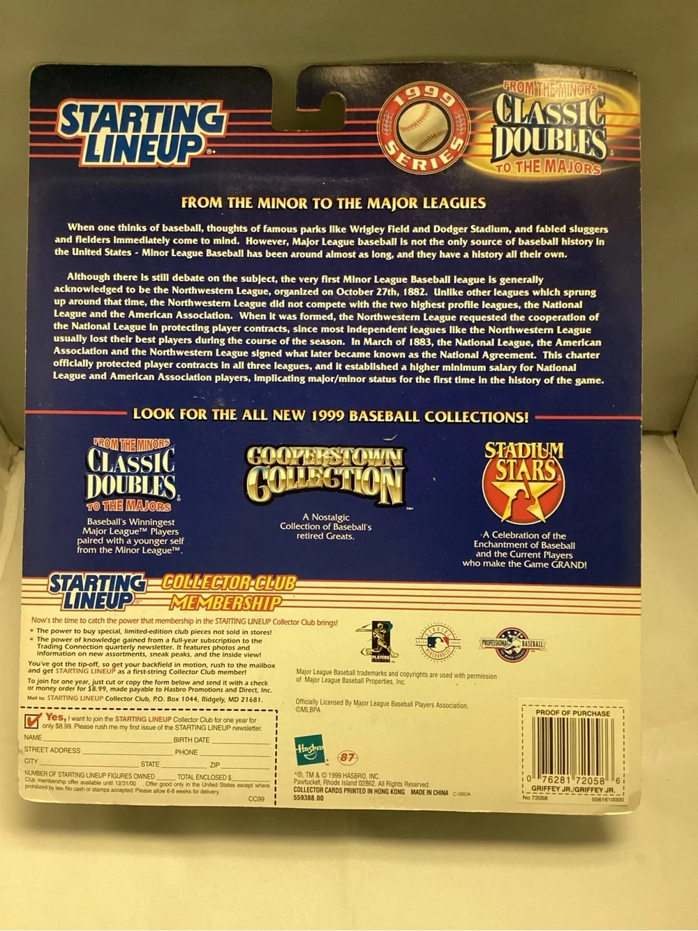 1999 Kenner Starting Lineup Ken Griffey Jr Minors To The Majors Classic Doubles